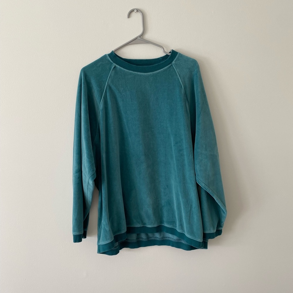 Aerie velour crew neck sweatshirt